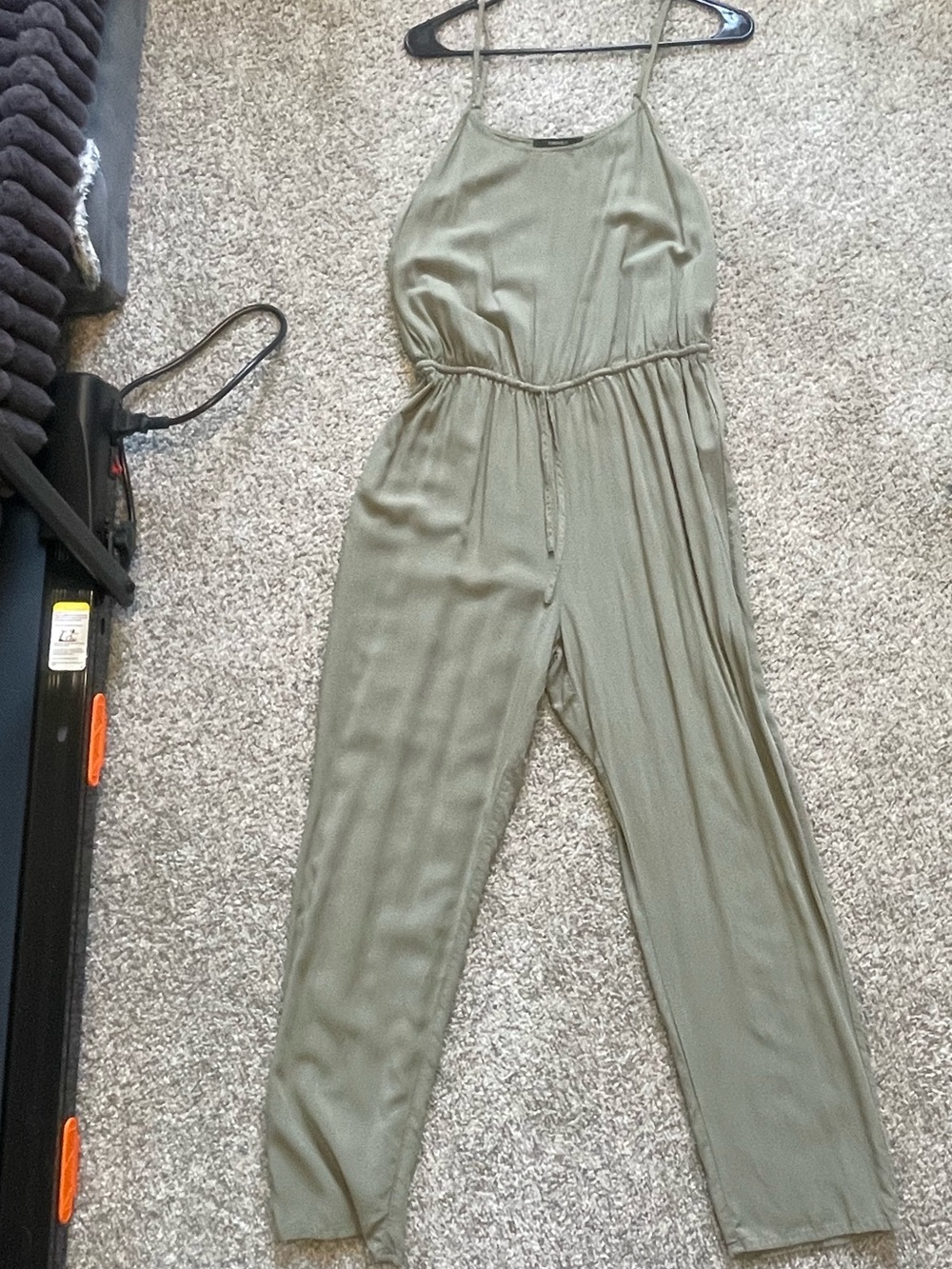 Forever 21 Olive Green Ribbed Sleeveless Jumpsuit